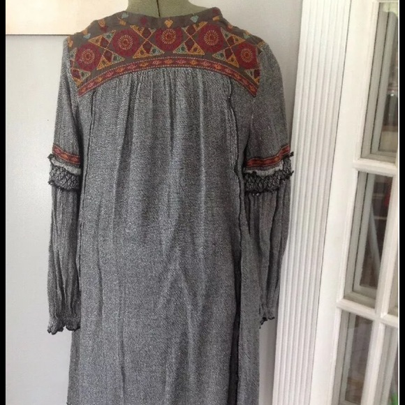 ANTHRO FREE PEOPLE BOHO CRISS CROSS HIPPY DRESS XS - Picture 3 of 4